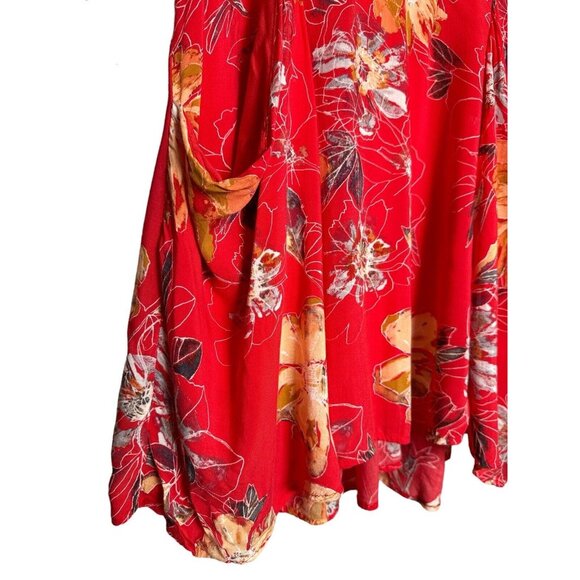 Free People Red Eyes on You Minidress Size 6 Hippie Boho Festival Cute & Flowy - Picture 3 of 13